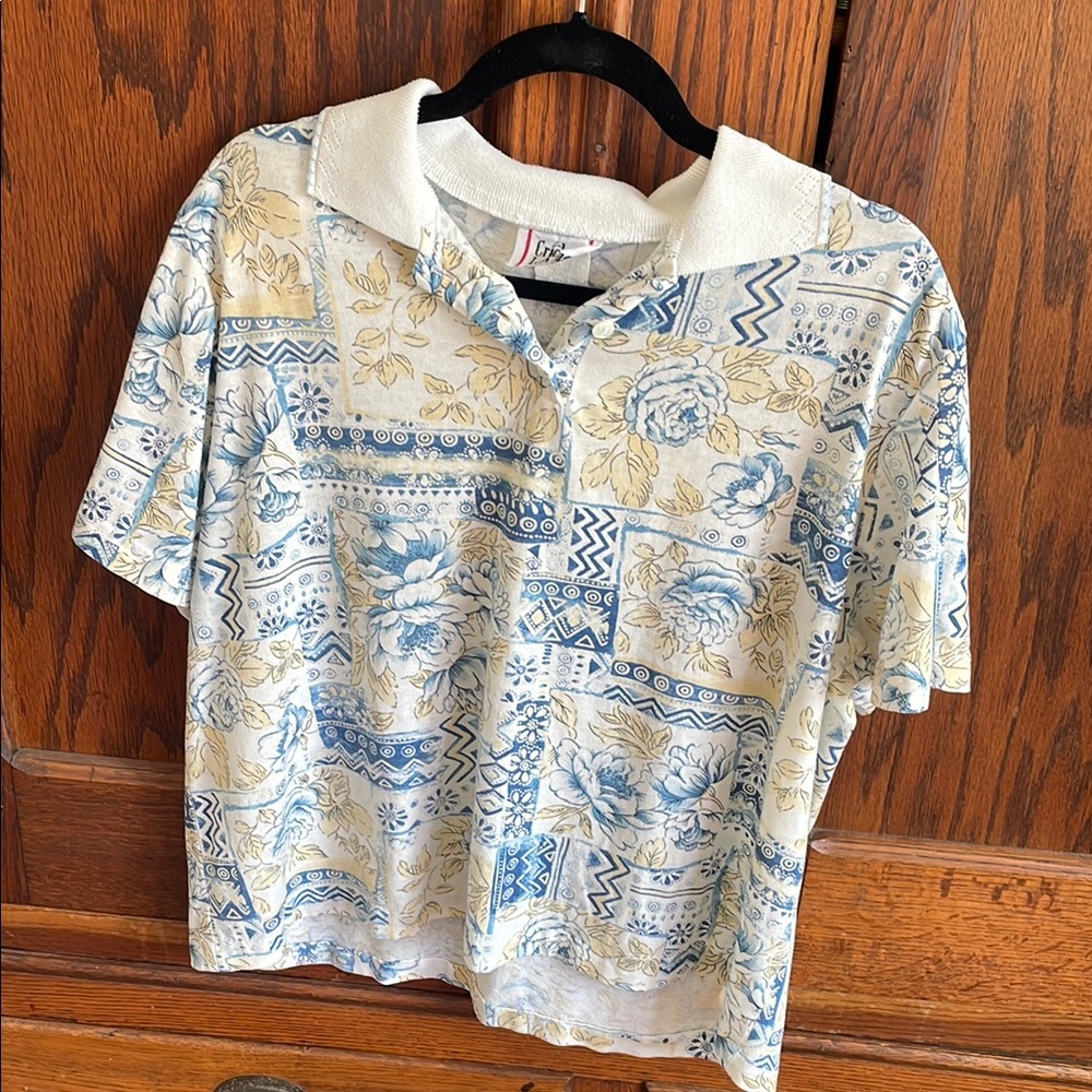 Vintage Floral Polo Shirt